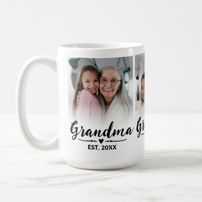 Oma etabliertes süßes Skript 3 Foto Kaffeetasse (Links)