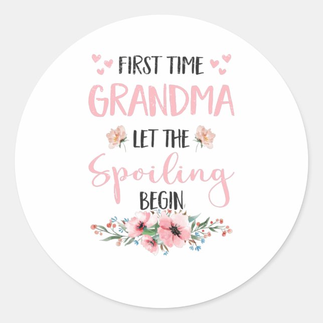 Oma Expectant Omi Grandeleltern Baby Blume Runder Aufkleber (Vorderseite)