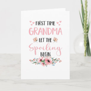 Oma Expectant Omi Großeltern Baby Blumen Karte