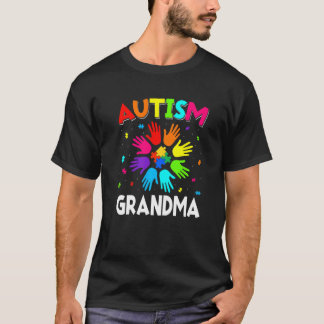 Oma Familiensupport Autismus-Bewusstsein Hand Hebe T-Shirt