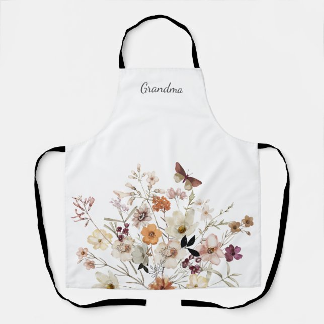 Oma Floral Wildblume Schürze (Vorderseite)