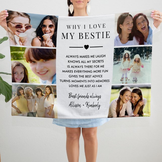 Oma-Foto-Collage Fleecedecke (Grandma Photo Collage Fleece Blanket)