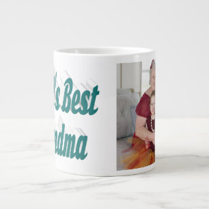 Oma-Foto grüne Typografie Jumbo-Tasse