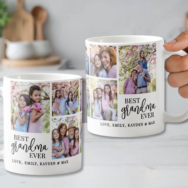 Oma-Fotocollage Kaffeetasse (Grandmother Photo Collage Coffee Mug)