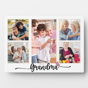 Oma FotoCollage mit 5 Fotos Großmutter Fotoplatte