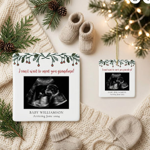 Oma Frohe Weihnachten Ultraschall-Foto Keramikornament