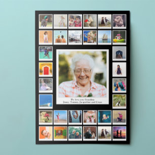 Oma Geburtstags-Familienfoto Poster