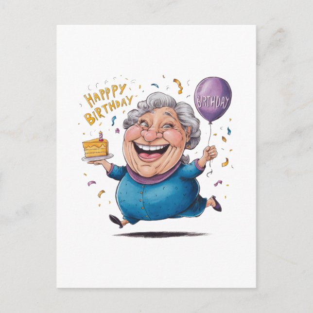 Oma Geburtstagsfeier Postkarte (Vorderseite)