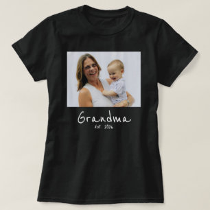 Oma gegründet Foto weiße Schrift T-Shirt