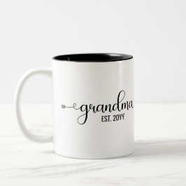 Oma gegründet, Großmutter personalisiertes Geschen Zweifarbige Tasse
