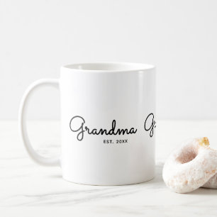 Oma gegründet Minimale schwarze Schrift Kaffeetasse