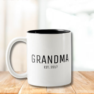 Oma gegründet Neuer Oma-Geschenk Zweifarbige Tasse