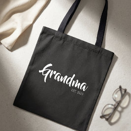 Oma gegründet Schwarz Weiß Schrift Geschenk Tasche