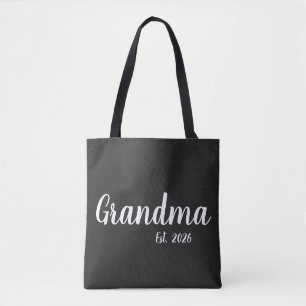 Oma gegründet Weiß Schrift Tasche