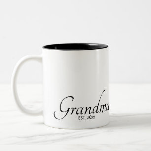 Oma Gegründetes Datum Est Black Schrift Zweifarbige Tasse