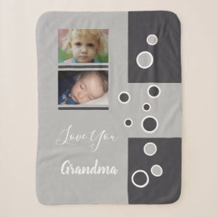 Oma Geschenk graue und weiße Enkel Fotos Sherpadecke