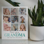 Oma Gift | LIEBE FOTO Fotoplatte<br><div class="desc">Personalisierte Großmutter-Foto-Plakette mit einem eleganten,  weißen Hintergrund,  der in jede beliebige Farbe geändert werden kann,  einer 9-Bild-Collage Vorlage für Sie anpassen,  das Sprichwort "Liebe Sie Großmutter",  und die Namen der Enkel.</div>