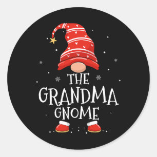 Oma Gnome Xmas Familie Matching Funny Weihnachten Runder Aufkleber