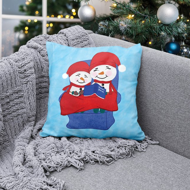Oma Grandchild Schneemänner Weihnachten Kissen (Von Creator hochgeladen)