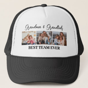 Oma & Grandkids Bestes Team je Custom 3 Fotos Truckerkappe