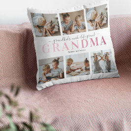 Oma Grandkids Family Foto Collage Kissen