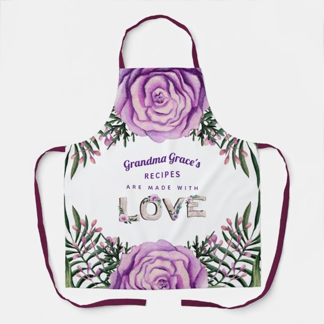 Oma Grandkids Gift Blumenkochen Koch Backen Schürze (Vorderseite)