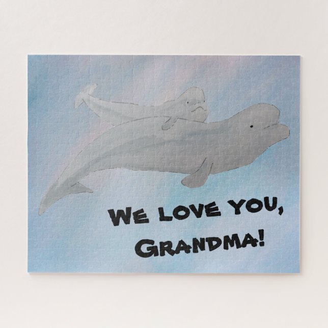 Oma Grandpa Mutter Baby Beluga Whale (Horizontal)