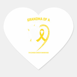 Oma Grandson Grandtochter Kinderkrebs Aw Herz-Aufkleber
