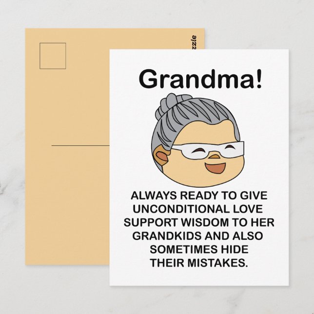 Oma Großmutter Postkarte (Vorne/Hinten)
