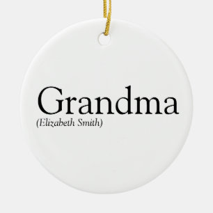Oma Großmutter Schwarz und Weiß Spaß Keramik Ornament
