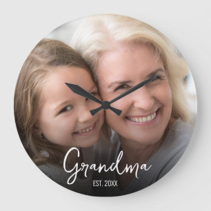 Oma-Gründungsjahr Foto anpassbar Große Wanduhr