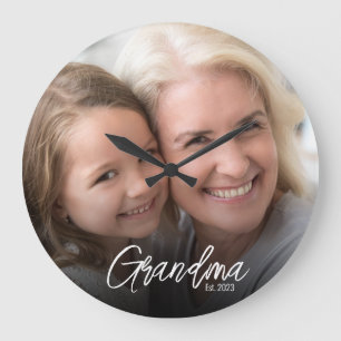 Oma-Gründungsjahr Foto anpassbar Große Wanduhr
