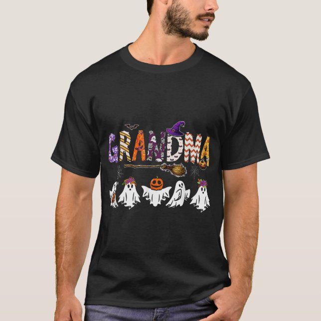 Oma Halloween Boom Horror Kostüm T-Shirt (Vorderseite)