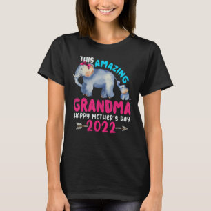 Oma Happy Mother's Day 2022 Niedlich Elefant Mama T-Shirt