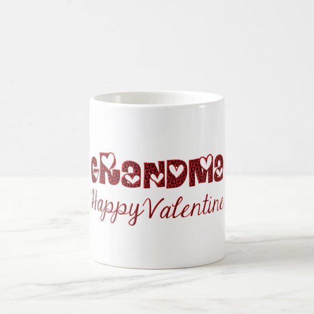 Oma Happy Valentine Niedliche Kupidrepografie Kaffeetasse (Mittel)