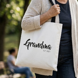 Oma hat Black White Script Geschenk gegründet Tasche