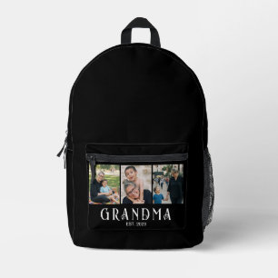 Oma hat Bold Modern Black 3 Foto gegründet Bedruckter Rucksack