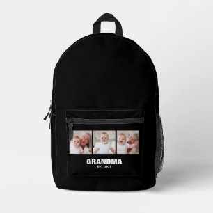 Oma hat kühnes Schwarz 3 Foto etabliert Bedruckter Rucksack