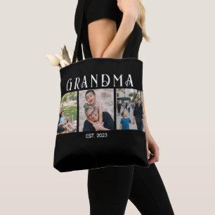 Oma hat Modern Bold Schwarz 3 Foto gegründet Tasche