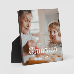 Oma hat modernes Fotogeschenk eingerichtet Fotoplatte