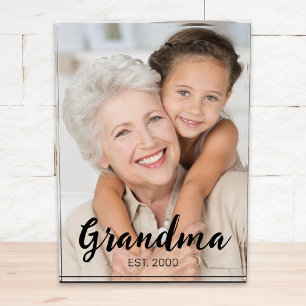 Oma hat modernes Schriftfoto eingerichtet Fotoblock