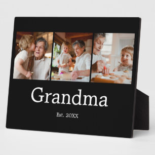 Oma hat modernes Skript 3 Foto eingerichtet Fotoplatte