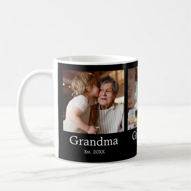 Oma hat modernes Skript 3 Foto eingerichtet Kaffeetasse (Links)