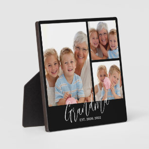 Oma hat modernes Skript Schwarz 3 Foto eingerichte Fotoplatte