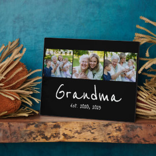 Oma hat modernes Skript Schwarz 3 Foto Fotoplatte