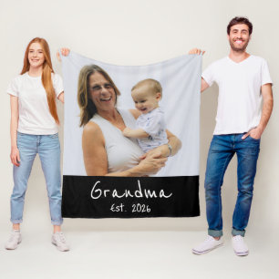 Oma hat weißes Schriftfoto eingerichtet Fleecedecke