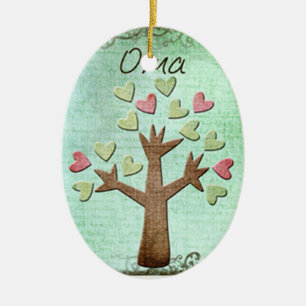 Oma-Herz-Baum Keramikornament