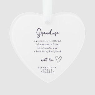 Oma-Herz-Zitat-Andenken-Ornament-Geschenk Ornament