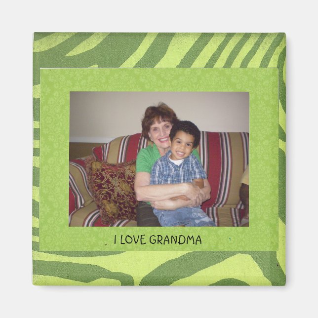 Oma: "I Liebe Oma" Foto FrameTemplate Magnet (Vorne)