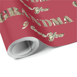 Oma I Liebe You Red Gold Glitzern Typografie Geschenkpapier